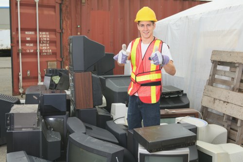 Recycling bins ready for collection in Stokenewington